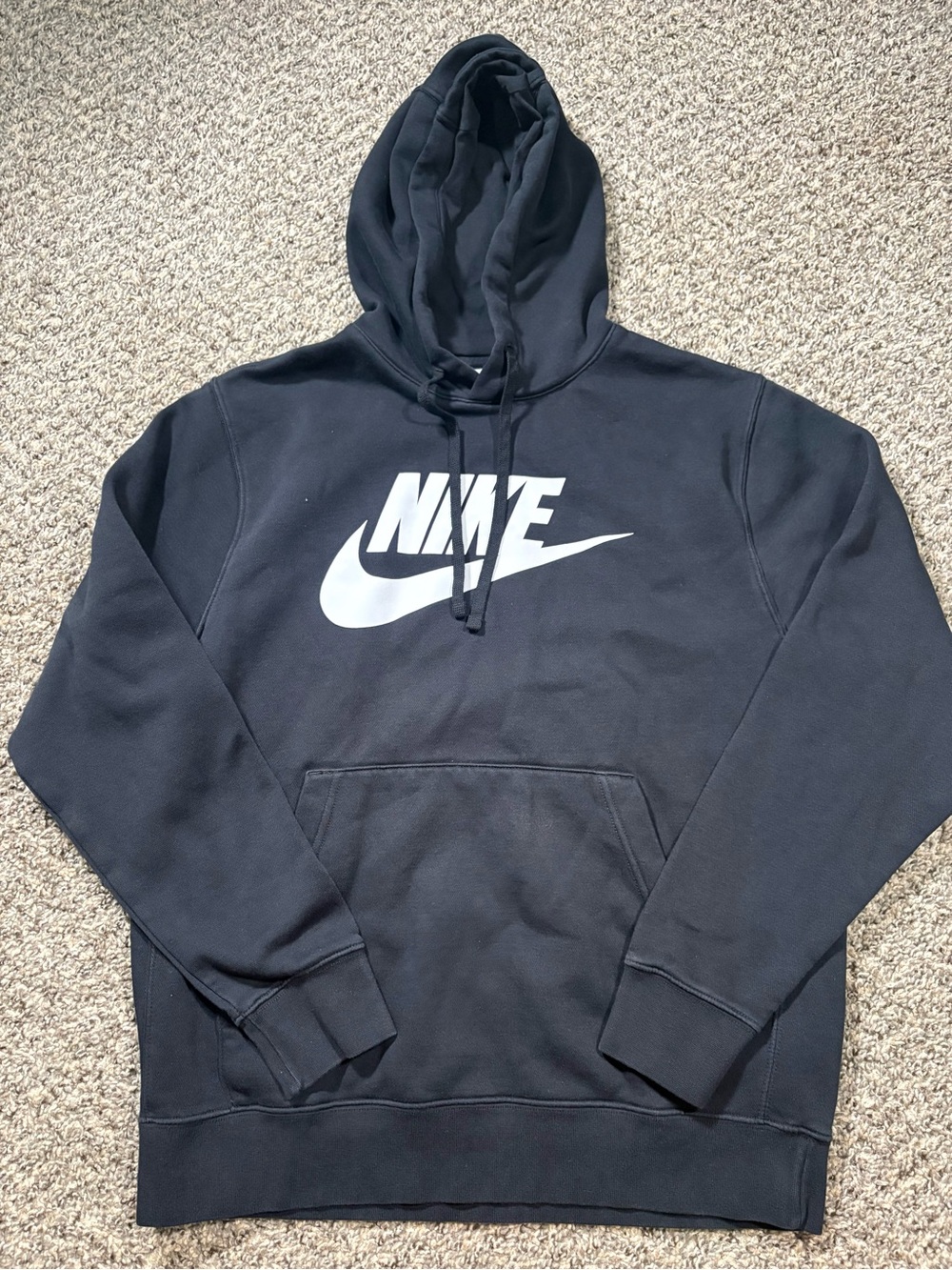 Nike Black Pullover Hoodie with White Swoosh